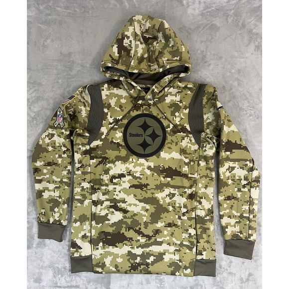 Pittsburgh Steelers Hoodie Mens Medium Nike NFL Football Salute to Service Camo - Picture 1 of 12